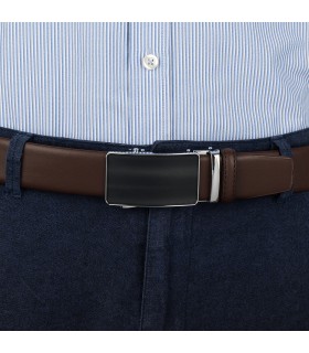 Pasek męski skórzany 3,5 cm klamra automatyczna Beltimore | Krateczka.pl