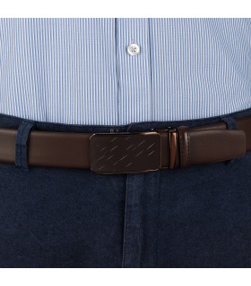 Pasek męski skórzany 3,5 cm klamra automatyczna Beltimore | Krateczka.pl