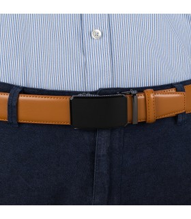 Pasek męski skórzany 3,5 cm klamra automatyczna Beltimore  | Krateczka.pl