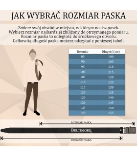 Pasek męski skórzany 3,5 cm klamra automatyczna Beltimore  | Krateczka.pl