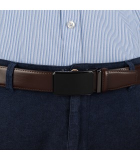 Pasek męski skórzany 3,5 cm klamra automatyczna Beltimore  | Krateczka.pl