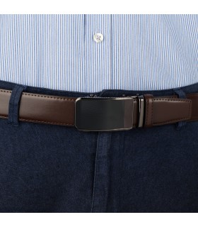 Pasek męski skórzany 3,5 cm klamra automatyczna Beltimore  | Krateczka.pl