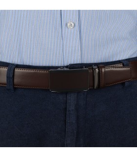 Pasek męski skórzany 3,5 cm klamra automatyczna Beltimore  | Krateczka.pl
