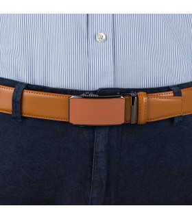Pasek męski skórzany 3,5 cm klamra automatyczna Beltimore  | Krateczka.pl