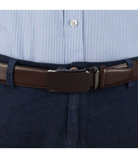 Pasek męski skórzany 3,5 cm klamra automatyczna Beltimore  | Krateczka.pl