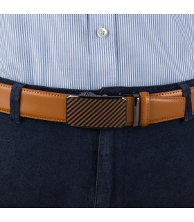 Pasek męski skórzany 3,5 cm klamra automatyczna Beltimore  | Krateczka.pl