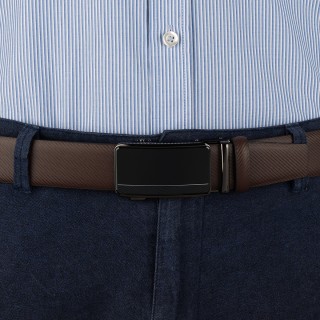 Pasek męski skórzany 3,5 cm klamra automatyczna Beltimore  | Krateczka.pl