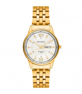 Zegarek męski bransoleta duży złoty datownik chronograf Beltimore BT05- krateczka.pl