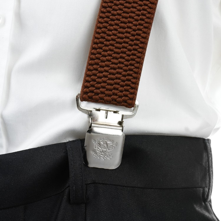 Szelki do spodni męskie eleganckie mocne Y brązowe SZ3 | krateczka.pl