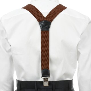 Szelki do spodni męskie eleganckie mocne Y brązowe SZ3 | krateczka.pl