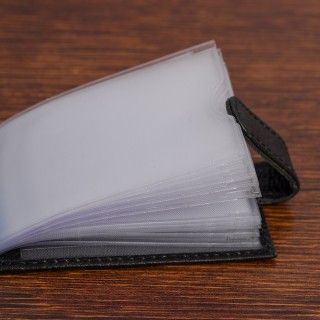 Etui skórzane na dokumenty karty wizytownik RFiD Beltimore czarne C86 |  krateczka.pl