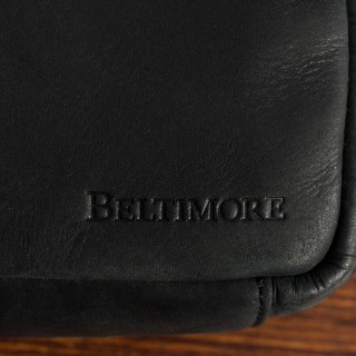 Torba męska na ramię mała skóra naturalna premium Beltimore czarna N44 | Krateczka.pl