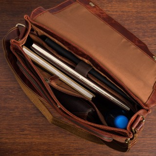 Torba męska na ramię skórzana Duża A4 do pracy vintage Beltimore| Krateczka.pl