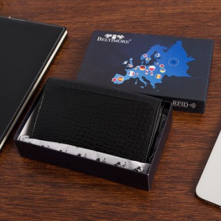 Portfel skórzany damski RFiD na karty skóra Beltimore A03| krateczka.pl