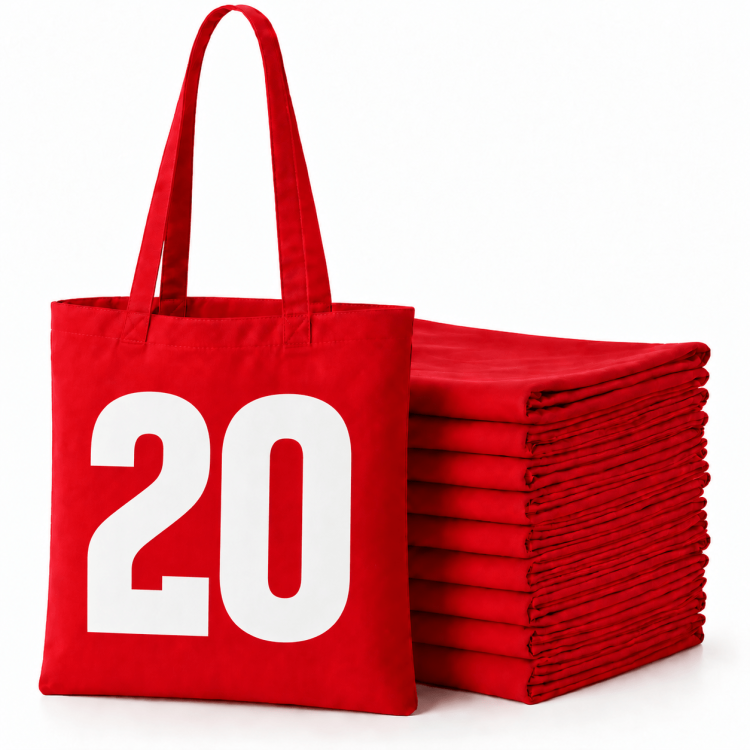 20 sztuk CZERWONY KOLOR toreb bawełnianych TOTE BAG 38 x 42 cm RED_BAG_20
