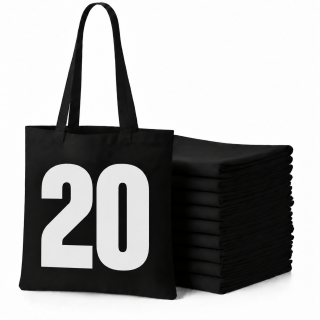 20 sztuk CZARNY KOLOR toreb bawełnianych 38 x 42 cm TOTE BAG BLACK_BAG_20