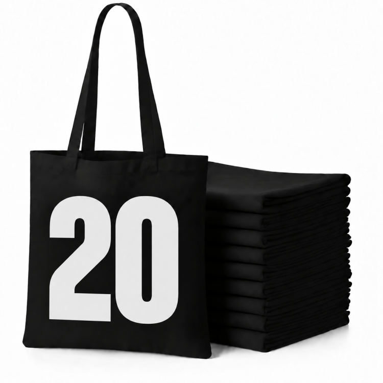20 sztuk CZARNY KOLOR toreb bawełnianych 38 x 42 cm TOTE BAG BLACK_BAG_20