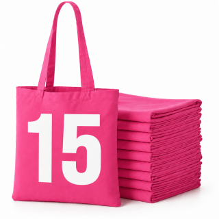 15 sztuk RÓŻOWY KOLOR toreb bawełnianych TOTE BAG 38 x 42 cm PINK_BAG_15