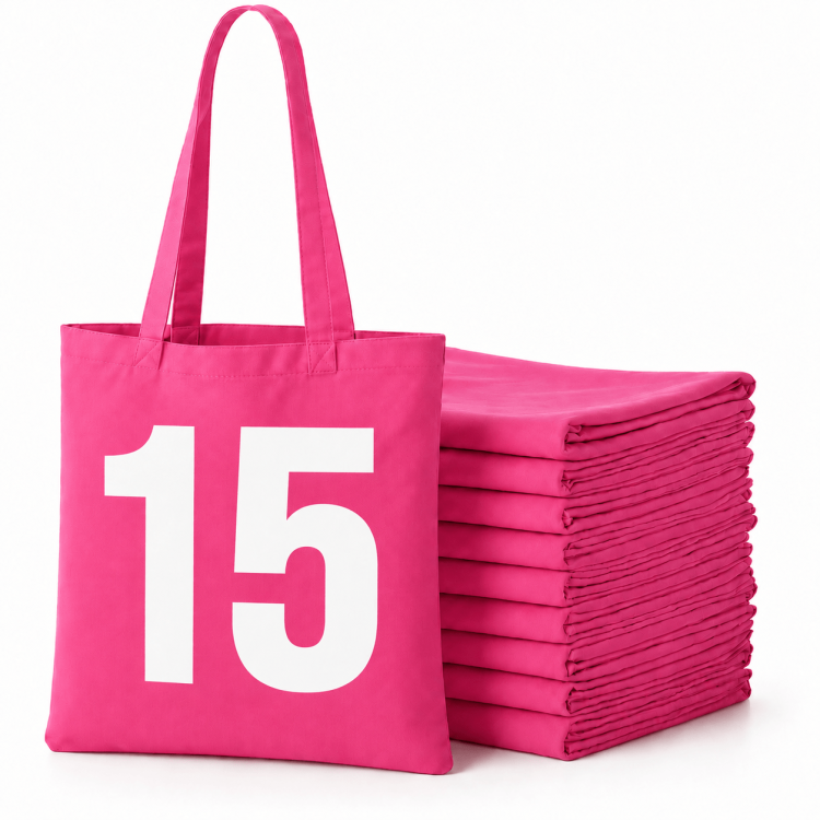 15 sztuk RÓŻOWY KOLOR toreb bawełnianych TOTE BAG 38 x 42 cm PINK_BAG_15
