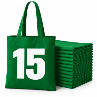 15 sztuk ZIELONY KOLOR toreb bawełnianych TOTE BAG 38 x 42 cm GREEN_BAG_15