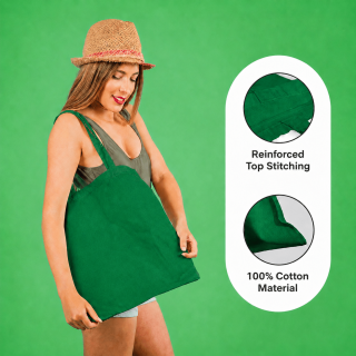 15 sztuk ZIELONY KOLOR toreb bawełnianych TOTE BAG 38 x 42 cm GREEN_BAG_15