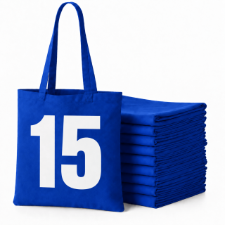 15 sztuk NIEBIESKI KOLOR toreb bawełnianych TOTE BAG 38 x 42 cm BLUE_BAG_15