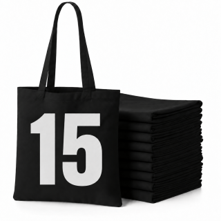 15 sztuk CZARNY KOLOR toreb bawełnianych TOTE BAG 38 x 42 cm BLACK_BAG_15