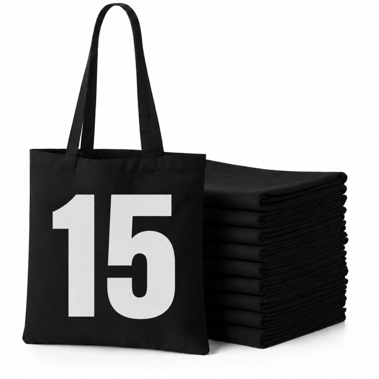 15 sztuk CZARNY KOLOR toreb bawełnianych TOTE BAG 38 x 42 cm BLACK_BAG_15