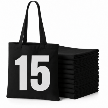 15 sztuk CZARNY KOLOR toreb bawełnianych TOTE BAG 38 x 42 cm BLACK_BAG_15