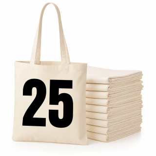 25 sztuk NATURALNY KOLOR toreb bawełnianych 38 x 42 cm TOTE NAT 25