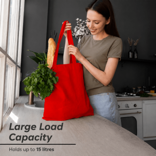 15 sztuk CZERWONY KOLOR toreb bawełnianych TOTE BAG 38 x 42 cm RED_BAG_15