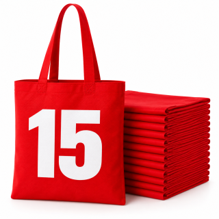 15 sztuk CZERWONY KOLOR toreb bawełnianych TOTE BAG 38 x 42 cm RED_BAG_15