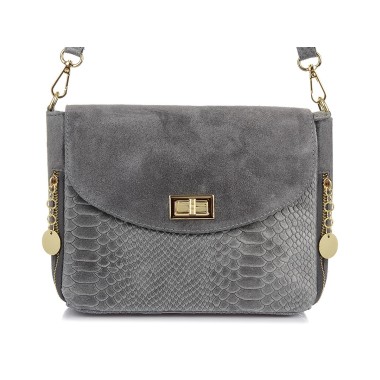 Włoska Torebka Skórzana listonoszka skóra węża T96