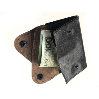 Banknotówka portfel czarny etui na pieniądze retro uniseks skórzane G63