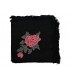 Czarna ciepła chusta damska szal z wyszywaną różą duża Q81