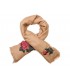 Camelowa ciepła chusta damska szal z wyszywaną różą duża Q81