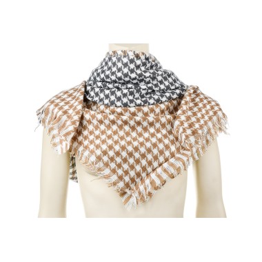Czarno- brązowa arafatka unisex chusta duża solidna Q84