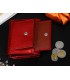 Czerwony Damski Mały portfelik skórzany Alessandro Paoli RFID G15