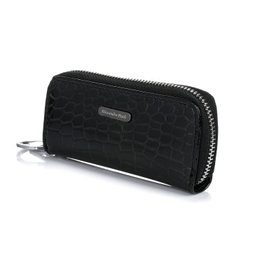 Czarne etui na klucze skórzane Alessandro S46