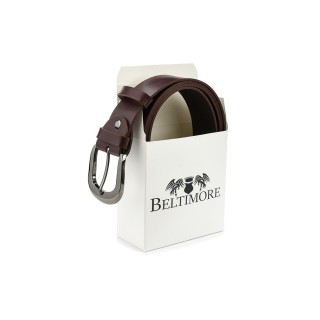Beltimore skórzany damski pasek 4 cm burgundowy  śliwka | krateczka.pl