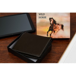 Portfel męski skórzany ciemnobrązowy vintage duży RFiD I45