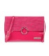 Różowa oryginalna damska torebka kopertówka na pasku usztywniana W63