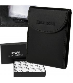 Czarne etui na dokumenty skórzane okładki portfel Beltimore G90
