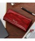 Czerwony portfel damski skórzany poziomy elegancki RFID Z20