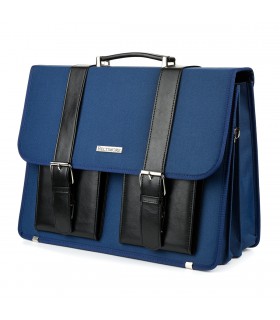 Beltimore luksusowa męska aktówka teczka torba duża na laptopa niebieska I36