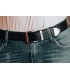Beltimore męski skórzany pasek szeroki jeans czarny 524