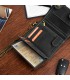 Czarny Męski portfel skóra naturalna łańcuch nubuk RFID Z46