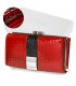 Czerwony Portfel damski czerwony skórzany RFID pudełko duży G34