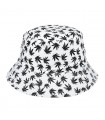 Biały kapelusz dwustronny bucket hat wędkarski modny kap-m3