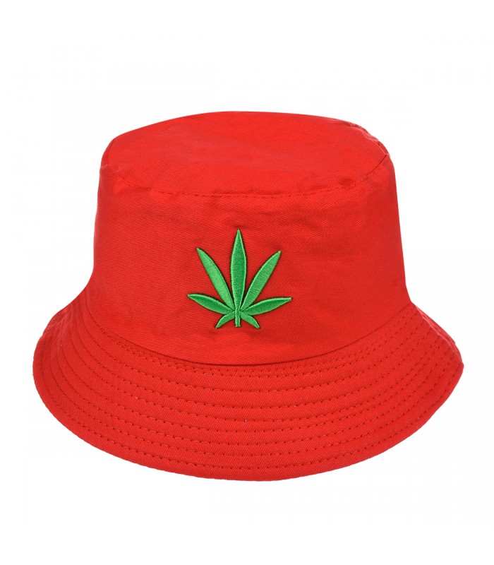 Czerwony kapelusz dwustronny bucket hat wędkarski modny kap-m1